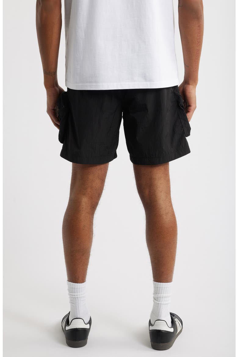 Running Dog Graphic Cargo Hiker Shorts, Alternate, color, BLACK