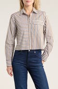 rag & bone Mina Stripe Crop Cotton Shirt