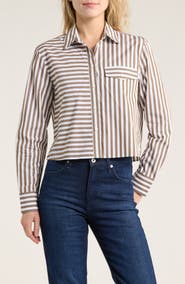 rag & bone Mina Stripe Crop Cotton Shirt