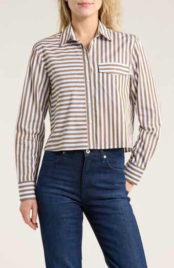 rag & bone Mina Stripe Crop Cotton Shirt