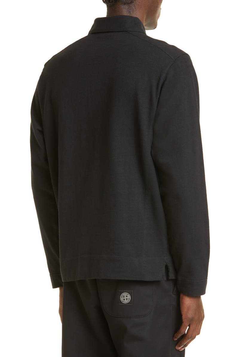 Stone Island Ghost Piece Cotton Fleece Polo Sweatshirt, Alternate, color,