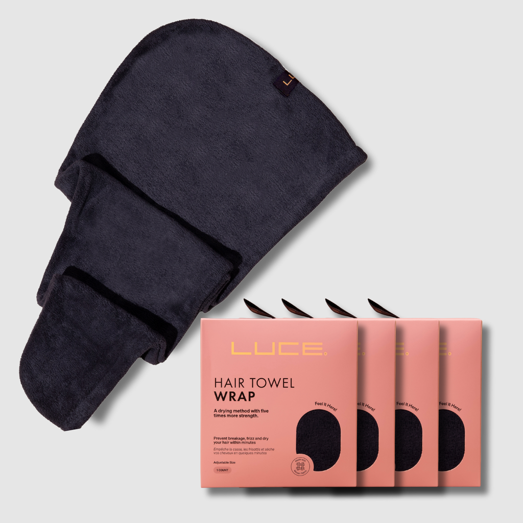 Luce Beauty Adjustable Hair Towel Wrap In Black
