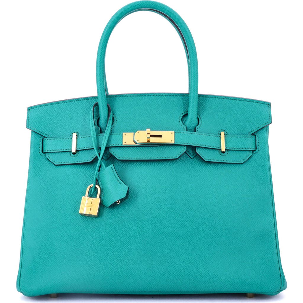 Pre-owned Hermes Hermes Birkin Handbag Blue Epsom With Gold Hardware 30 In Blue