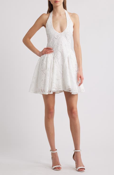 Hera Eyelet Halter Minidress