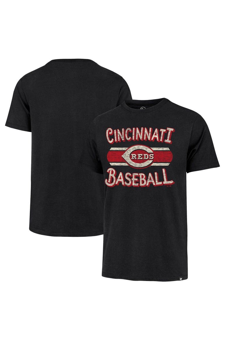 Men's '47 Black Cincinnati Reds Renew Franklin T-Shirt, Main, color, Black