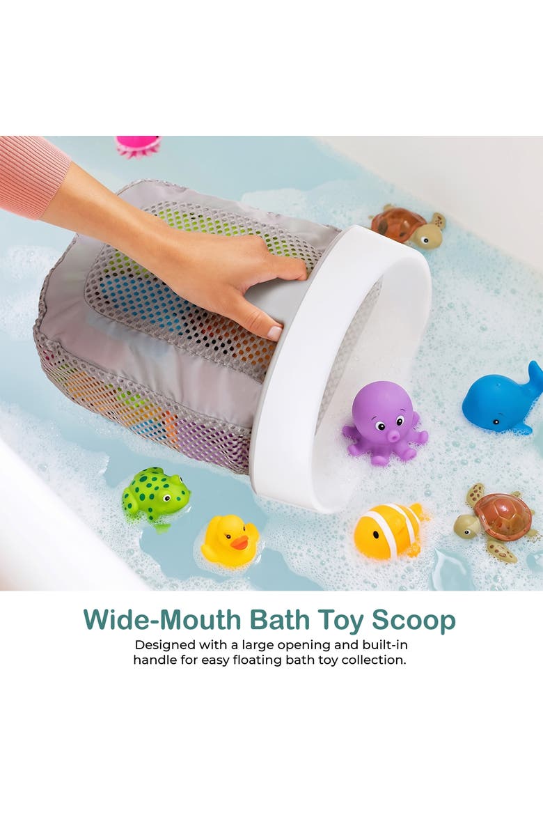 Mesh Hanging Bath Toy Storage Organizer with Suction Cup, Alternate, color, Grey