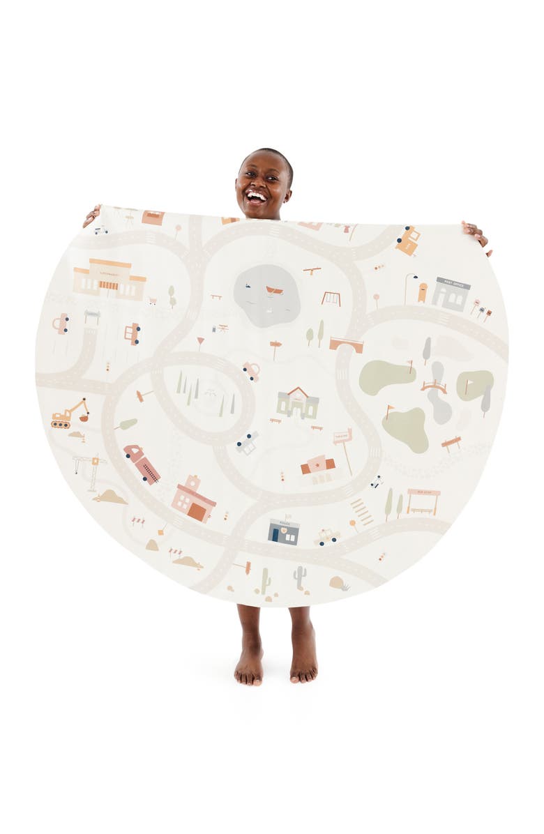 GATHRE Commons Print Round Leather Play Mat, Main, color, Commons