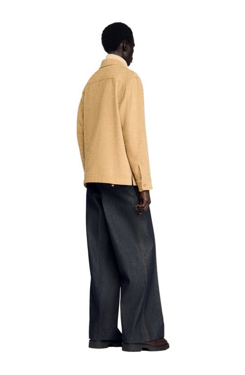 Sandro Corduroy Overshirt In Gold