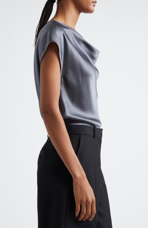 Vince Cowl Neck Silk Blouse In Iris Water