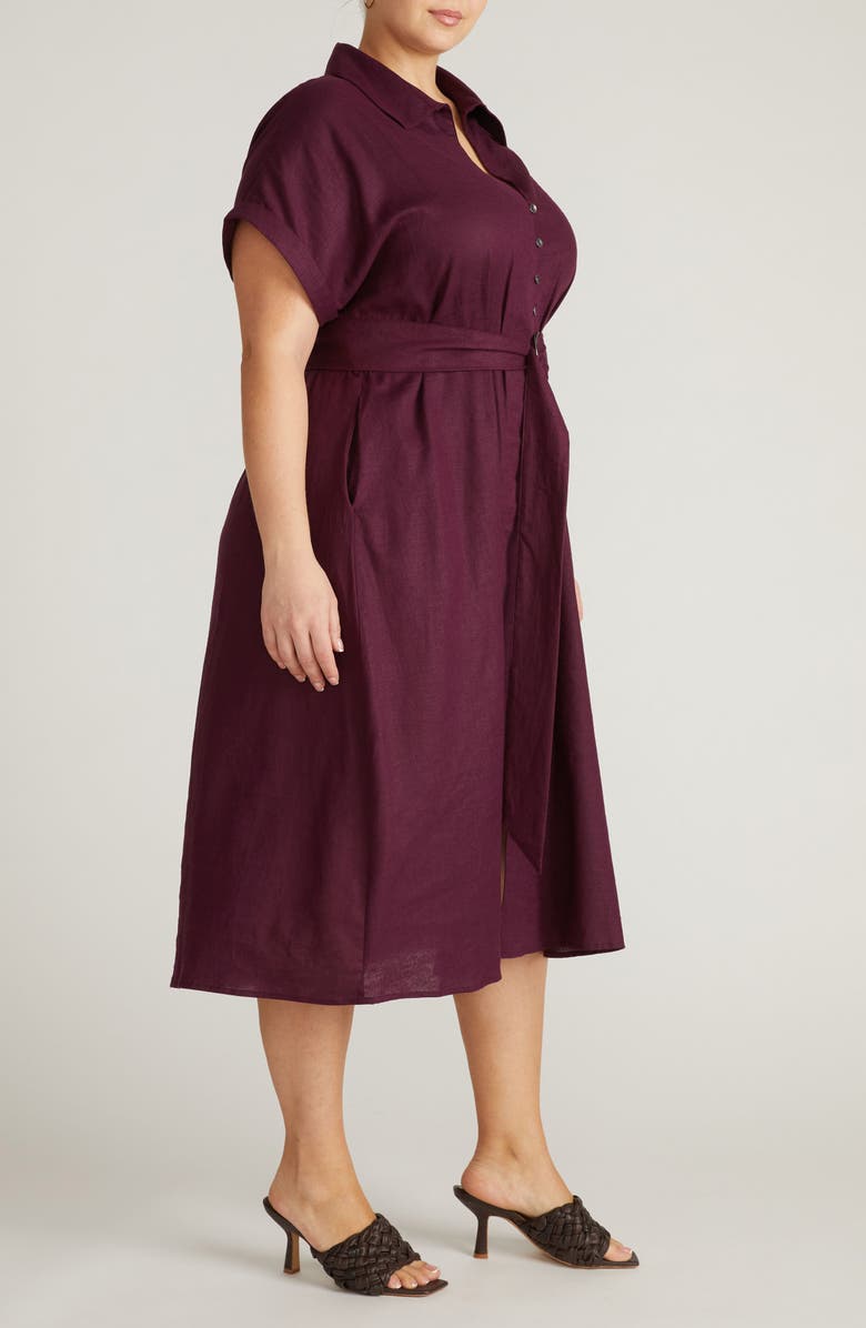 Universal Standard Sandy Linen Blend Shirtdress, Alternate, color, Acai Purple