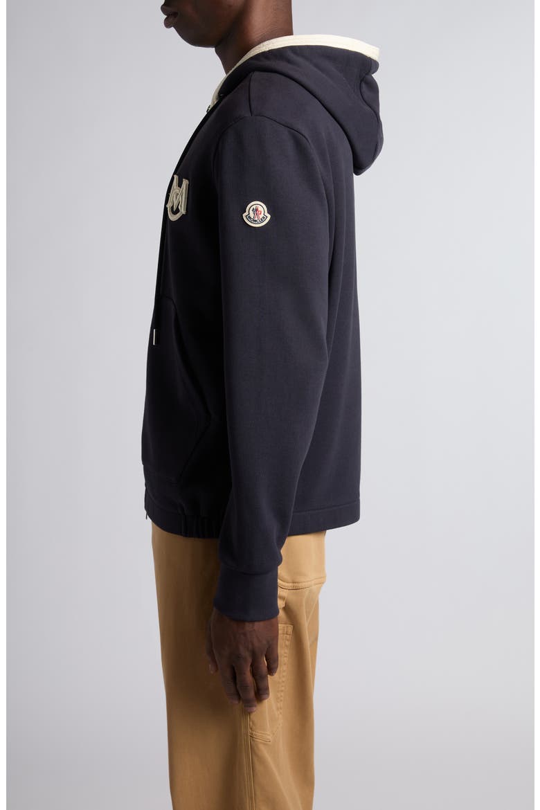 Cotton Zip-Up Hoodie, Alternate, color, BLACK