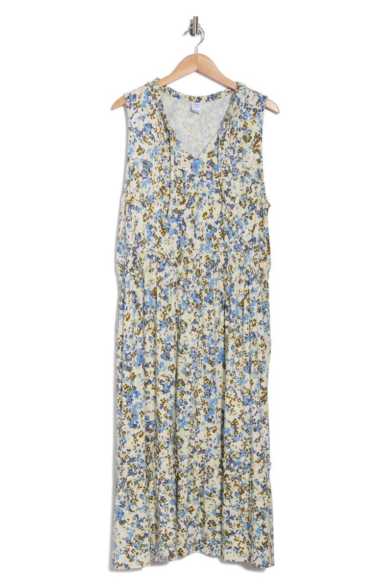 Melrose and Market Sleeveless Ruffle Neck Dress, Alternate, color, Green- Blue Nancy Fleur