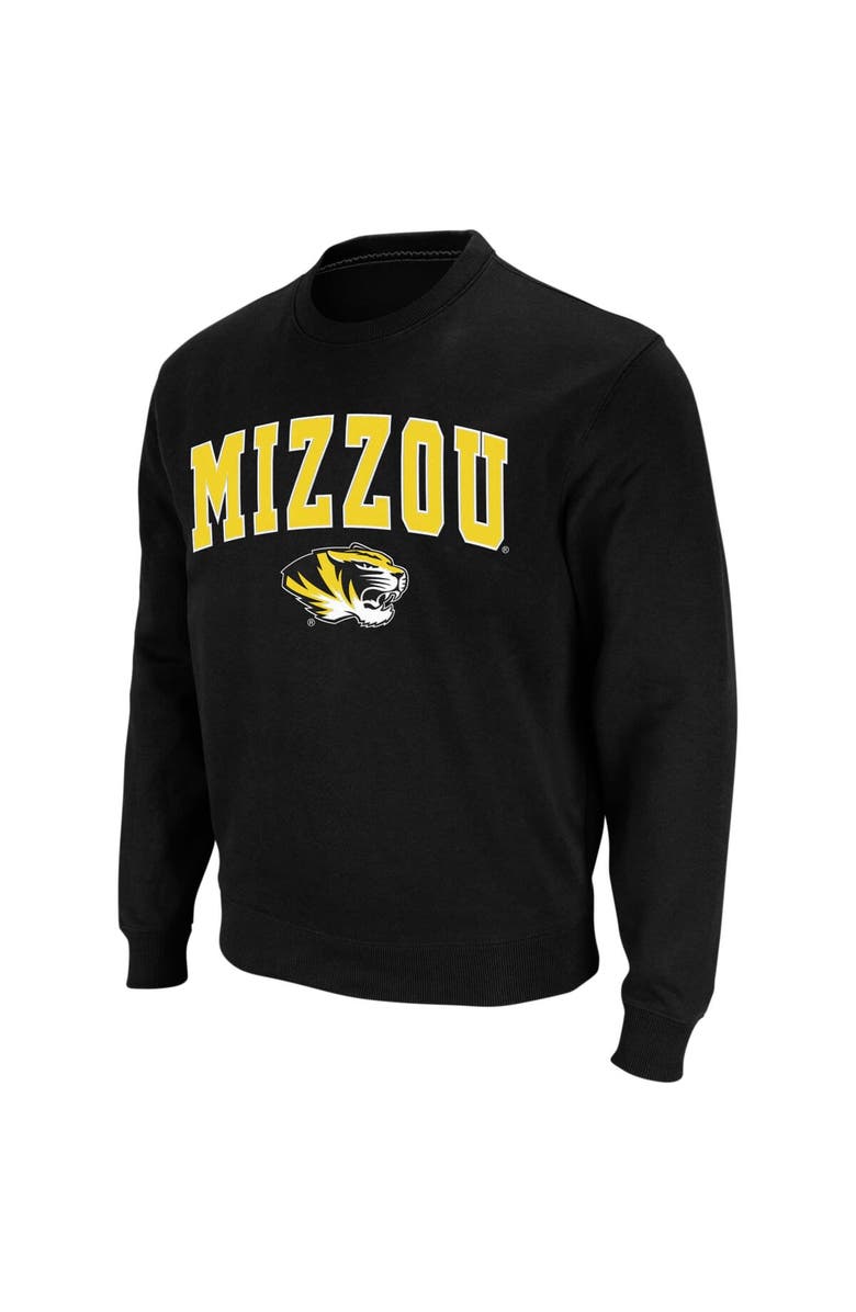 COLOSSEUM Men's Colosseum Black Missouri Tigers Arch & Logo Crew Neck Sweatshirt, Alternate, color, Black