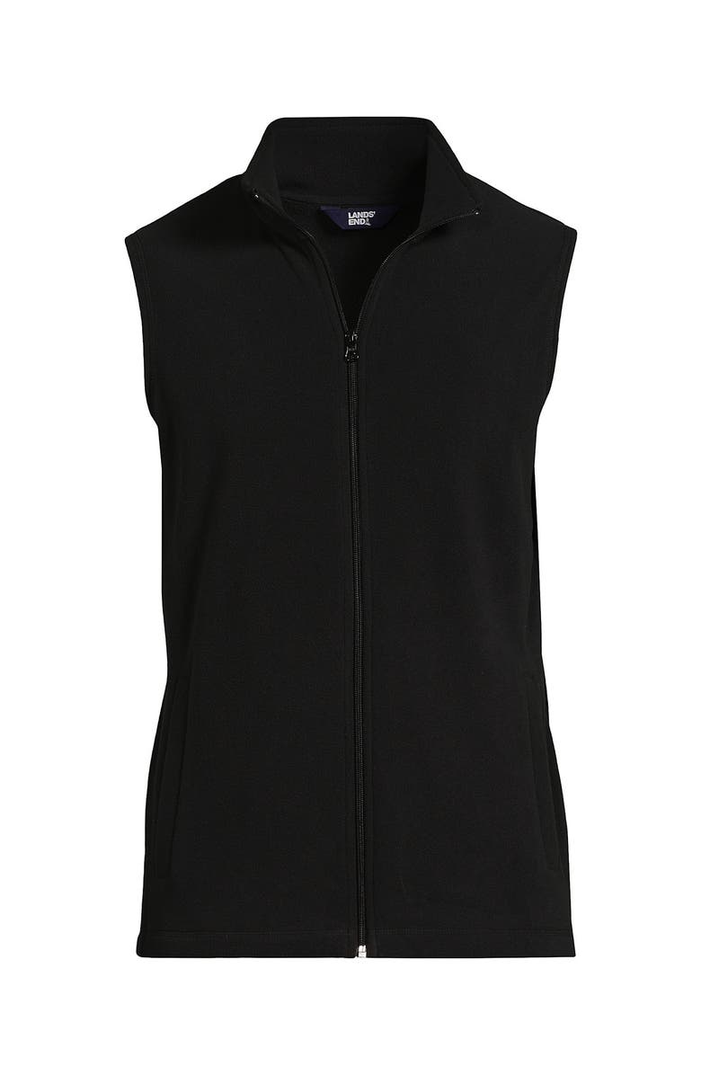 Lands' End Lightweight Fleece Vest, Alternate, color, Black