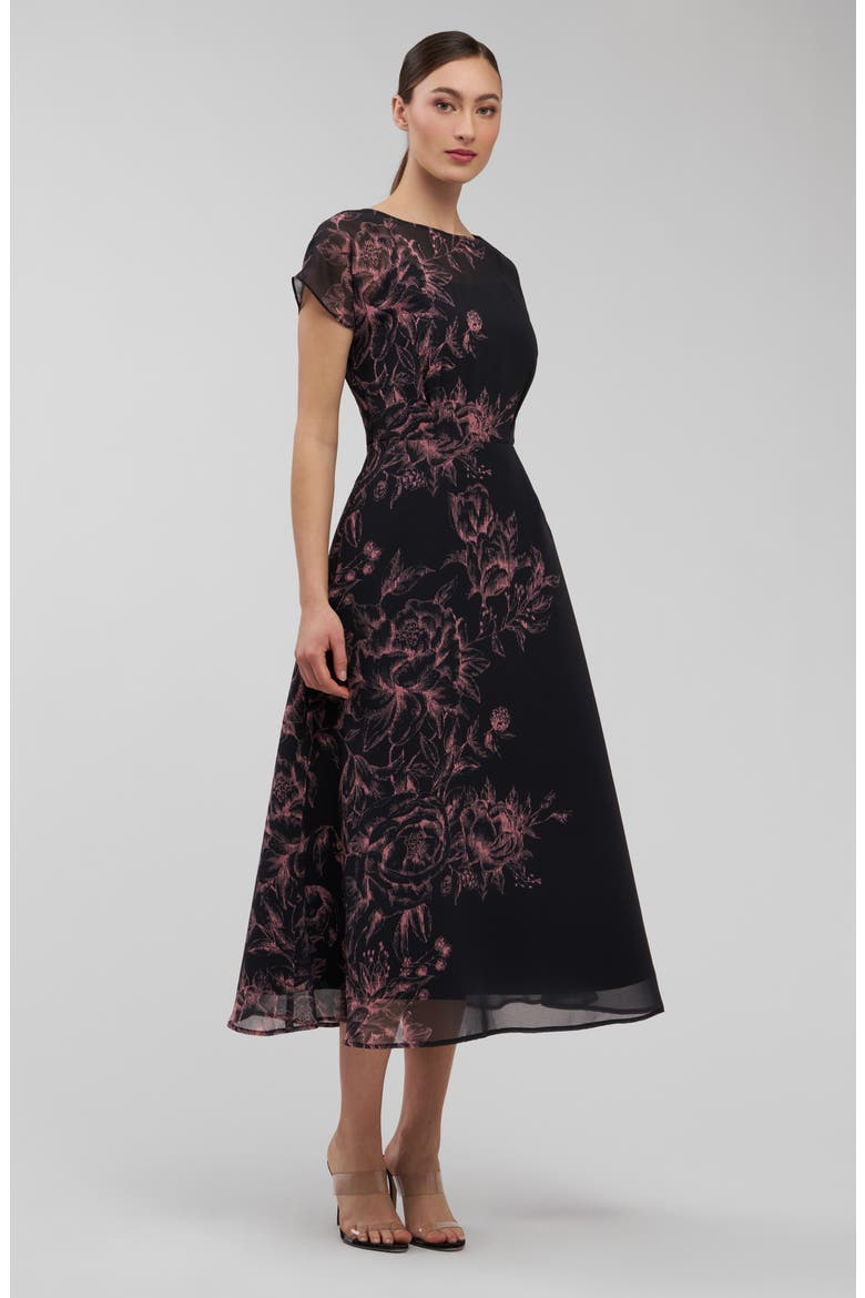 Mariellla Floral Cocktail Dress, Alternate, color, CARBON MULTI