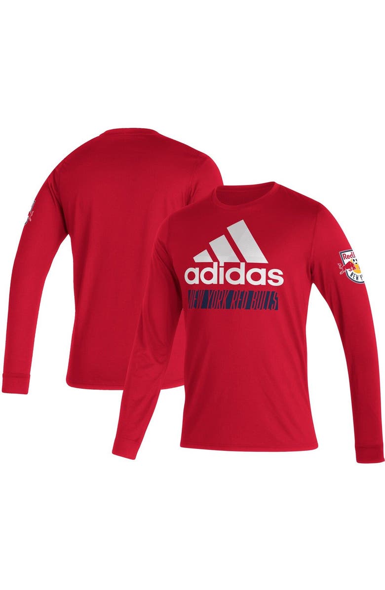 adidas Men's adidas Red New York Red Bulls Vintage AEROREADY Long Sleeve T-Shirt, Main, color, 