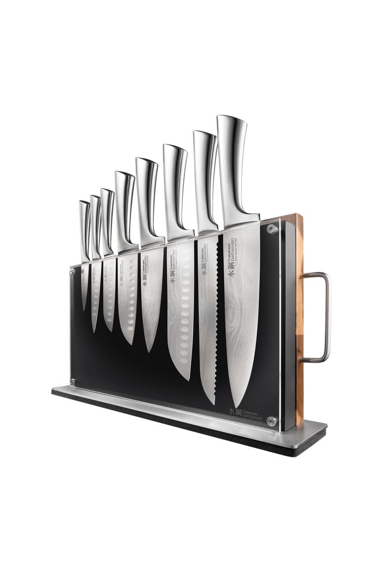 Damashiro® BODO 10-Piece Knife Block With Cutting Board, Main, color, Black