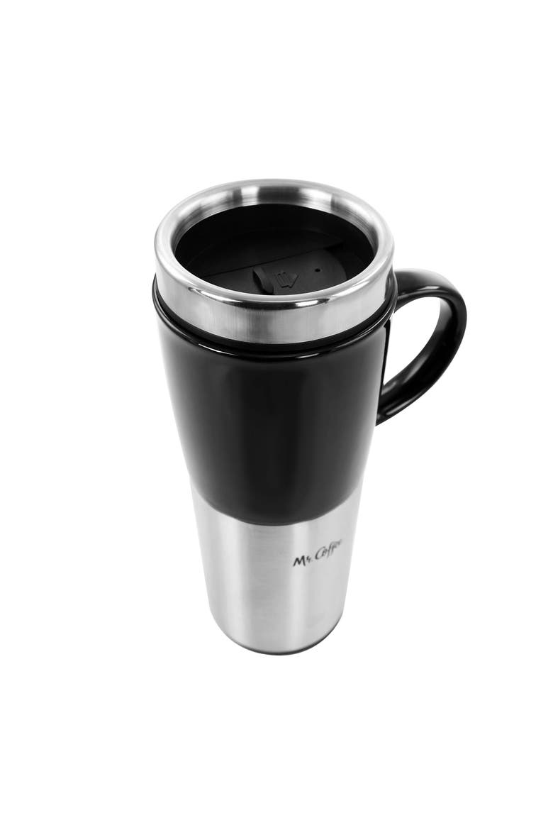 16oz Stainless Steel and Stoneware Travel Mug, Alternate, color, Black