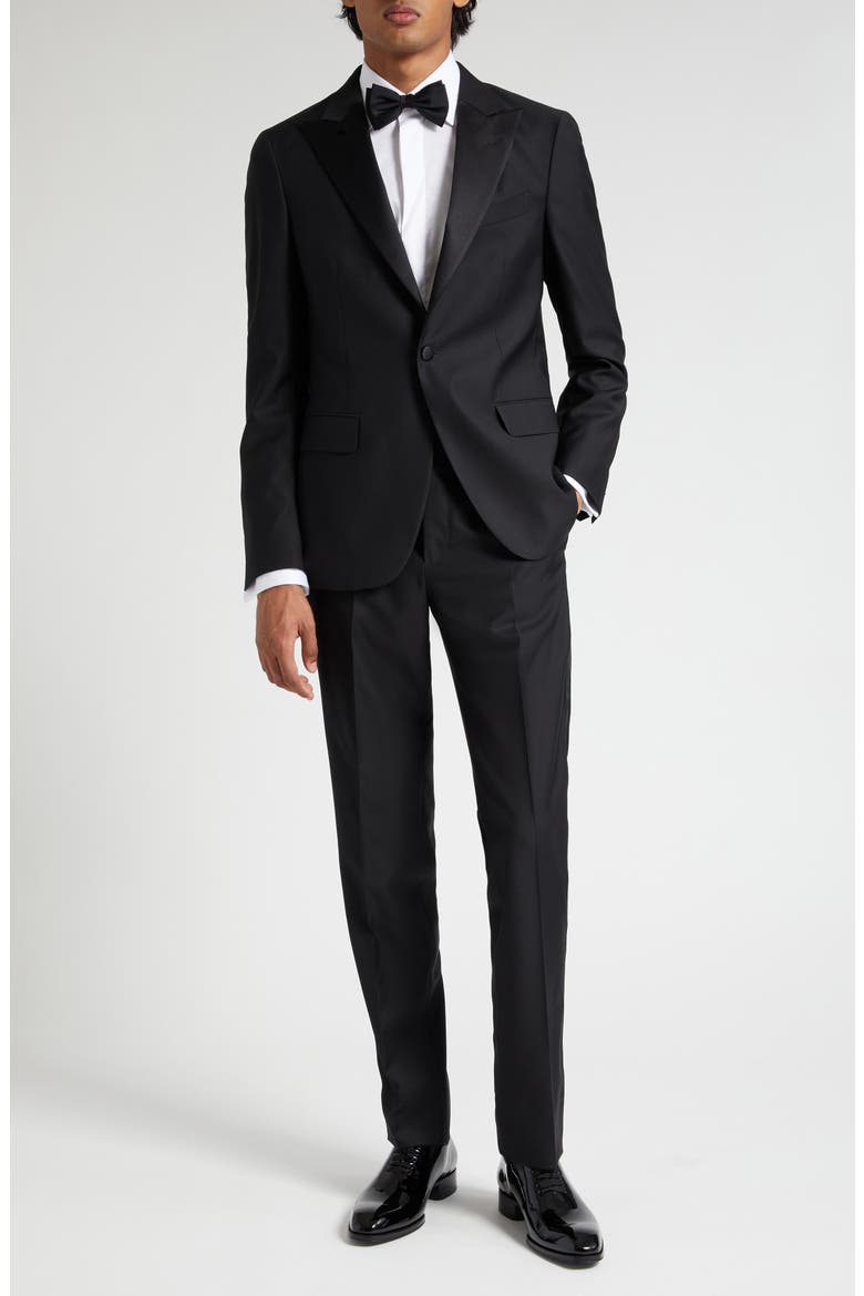 Stretch Wool Tuxedo, Main, color, BLACK