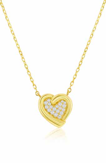 Cubic Zirconia Heart Pendant Necklace