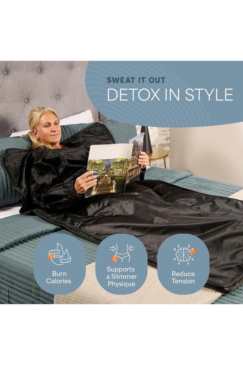 CozyWrap Dual-Zone Infrared Portable Sauna Blanket, Alternate, color, Black