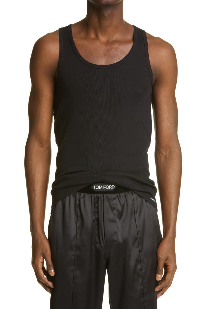 Ribbed Muscle Tank, Main, color, BLACK