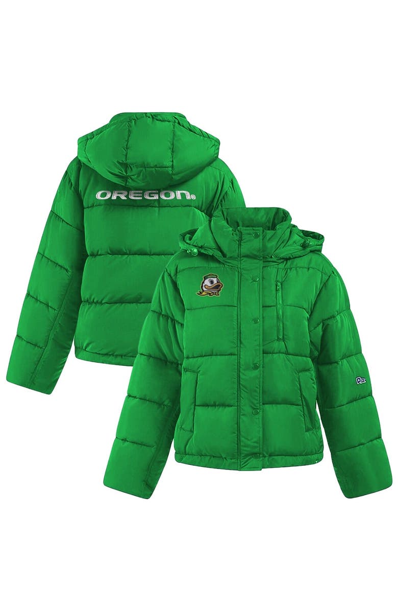 Hype and Vice Women's Hype and Vice Green Oregon Ducks Full-Zip Puffer Jacket, Main, color, 