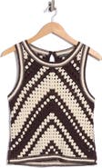 Adrianna Papell Chevron Crochet Sweater