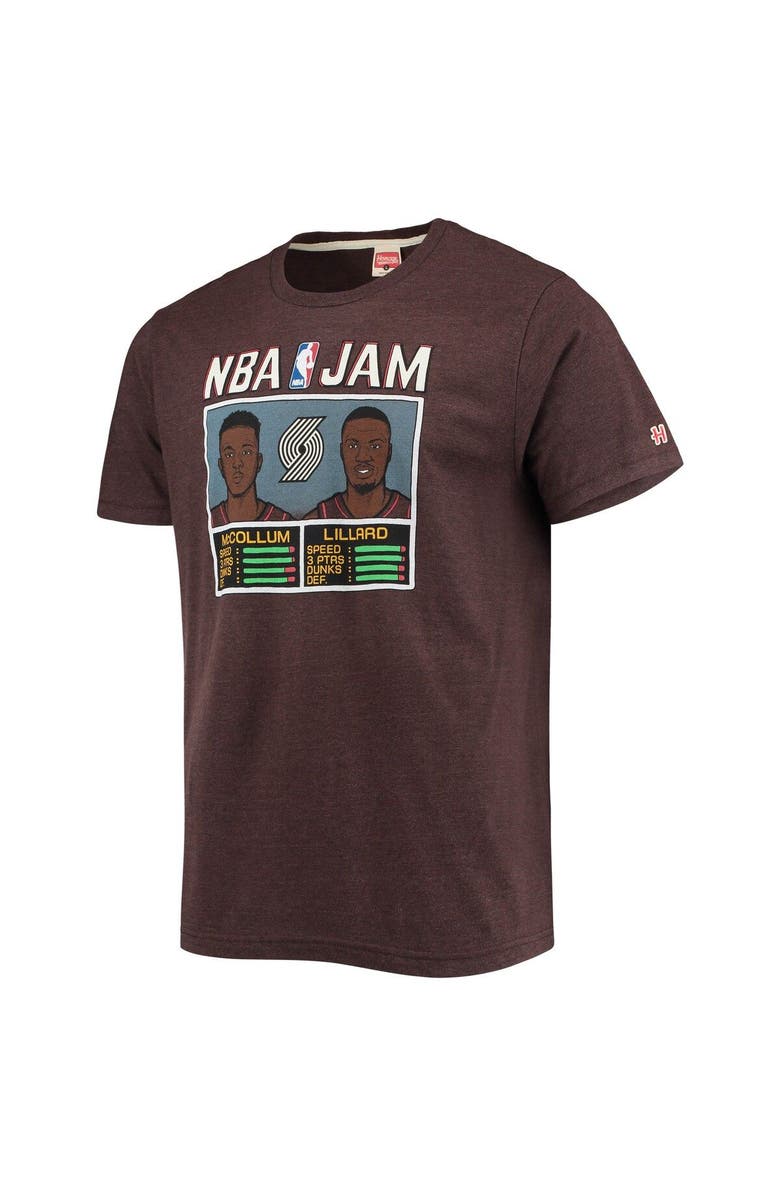Homage Men's Homage C.J. McCollum and Damian Lillard Brown Portland Trail Blazers NBA Jam Tri-Blend T-Shirt, Alternate, color, 