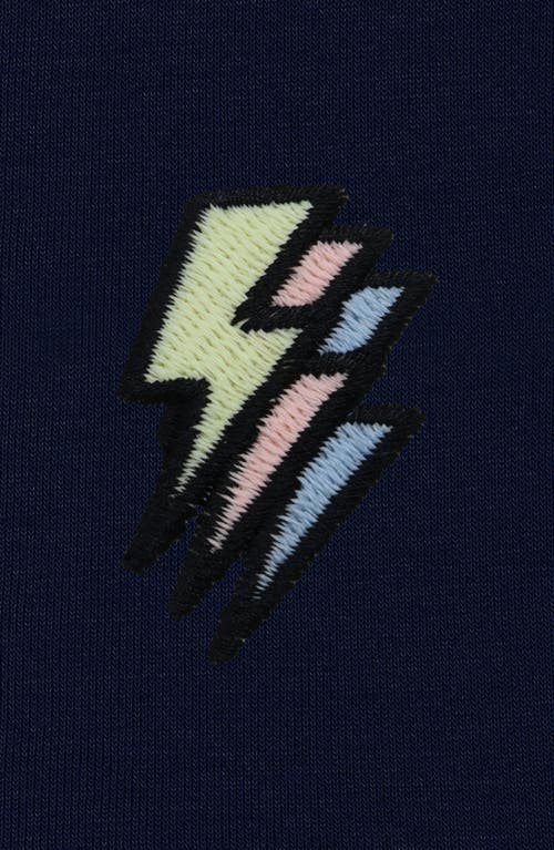 Dalix Lightning Bolt Zip Hoodie In Navy Blue