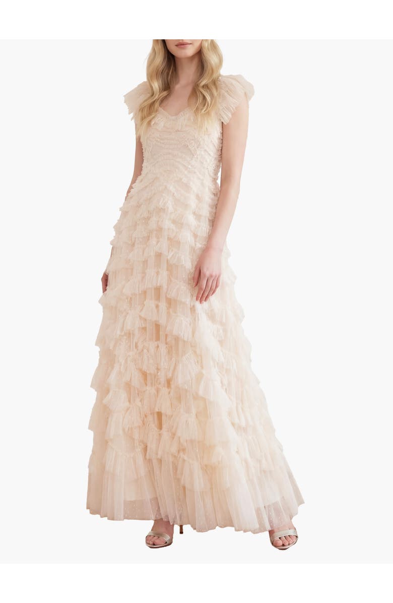 Needle & Thread Lola Backless Gown, Main, color, Cream