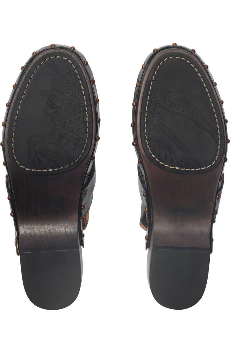 Burberry Leather Trunk Strap Clogs, Alternate, color,
