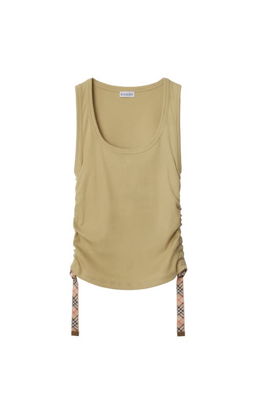 Burberry Check Trim Stretch Cotton Vest In Hemlock