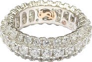 SUZY LEVIAN Sterling Silver White CZ 3 Row Eternity Band