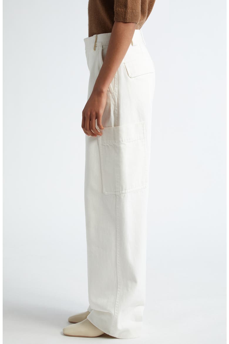 Utility Cotton Twill Cargo Pants, Alternate, color, OFF WHITE