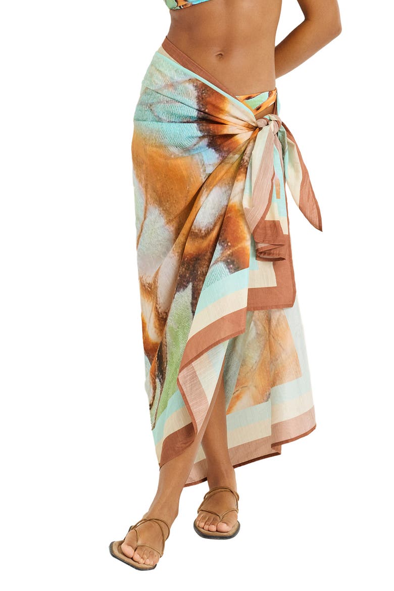 Samara Cover-Up Sarong, Main, color, BROWN MULTI
