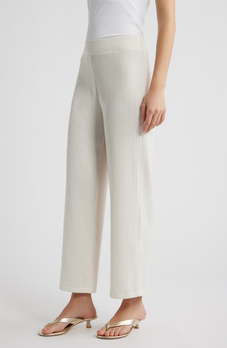 Anne Klein Pull-On Crop Wide Leg Pants, Alternate, color, White Dove