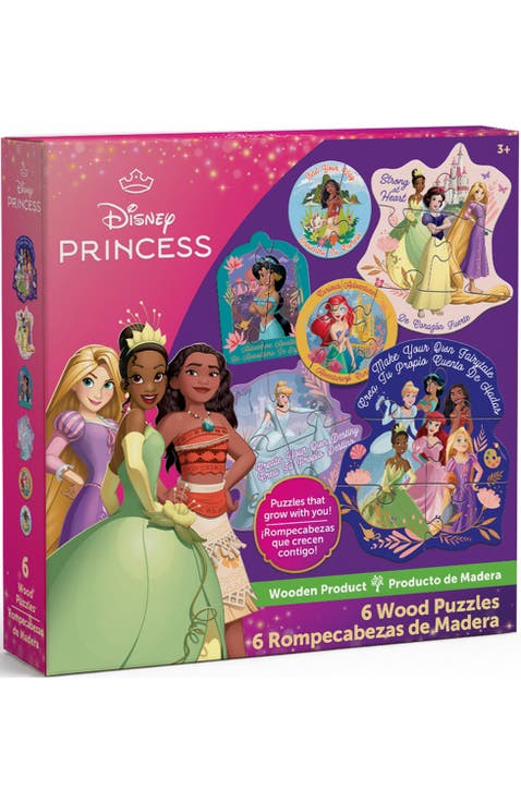 Princesss 6-Pack Wood Shaped Puzzles