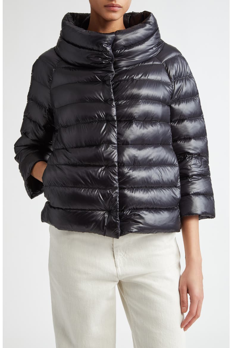 Sofia Iconic Down Crop Puffer Jacket, Main, color, BLACK