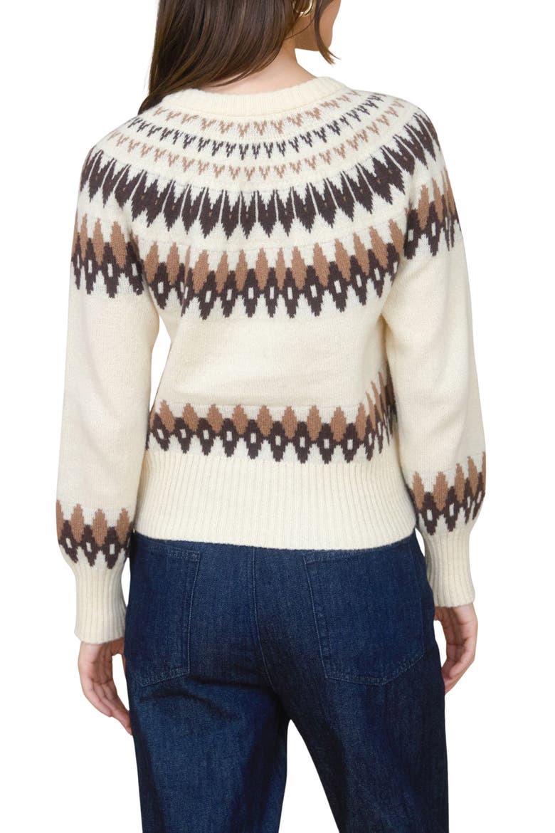 Fair Isle Cardigan, Alternate, color, IVORY MULTI