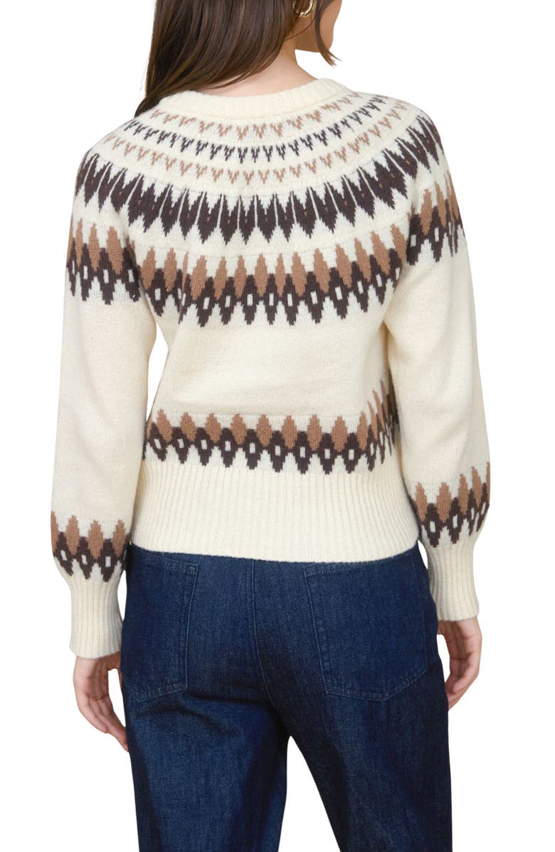 Blu Pepper Fair Isle Cardigan, Alternate, color, Ivory Multi