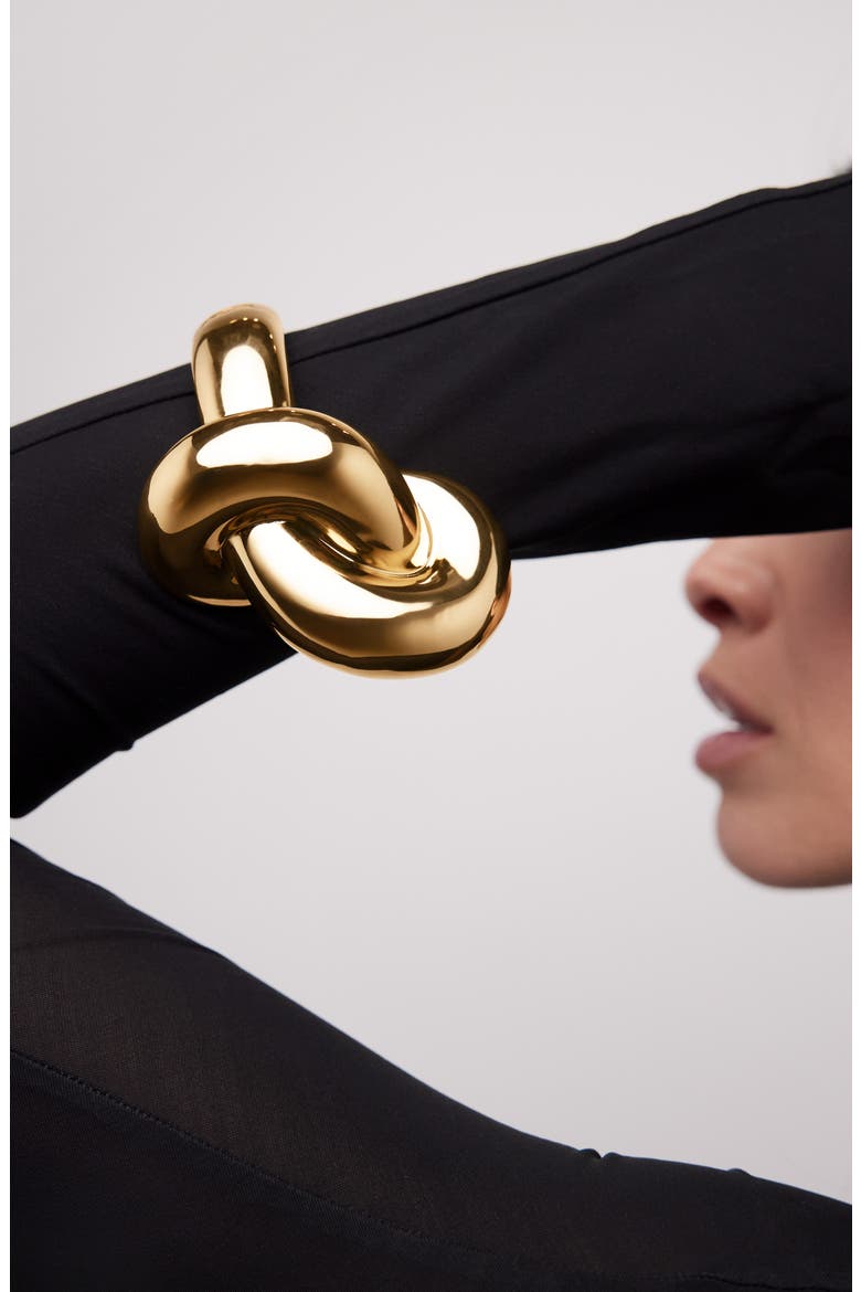 Knot Cuff Bracelet, Alternate, color, YELLOW GOLD