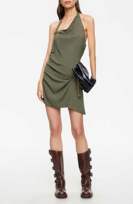 Moonlight Halter Linen Blend Minidress