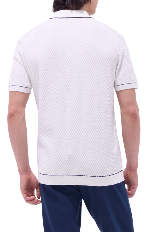 Bugatchi Tipped Short Sleeve Button-up Sweater