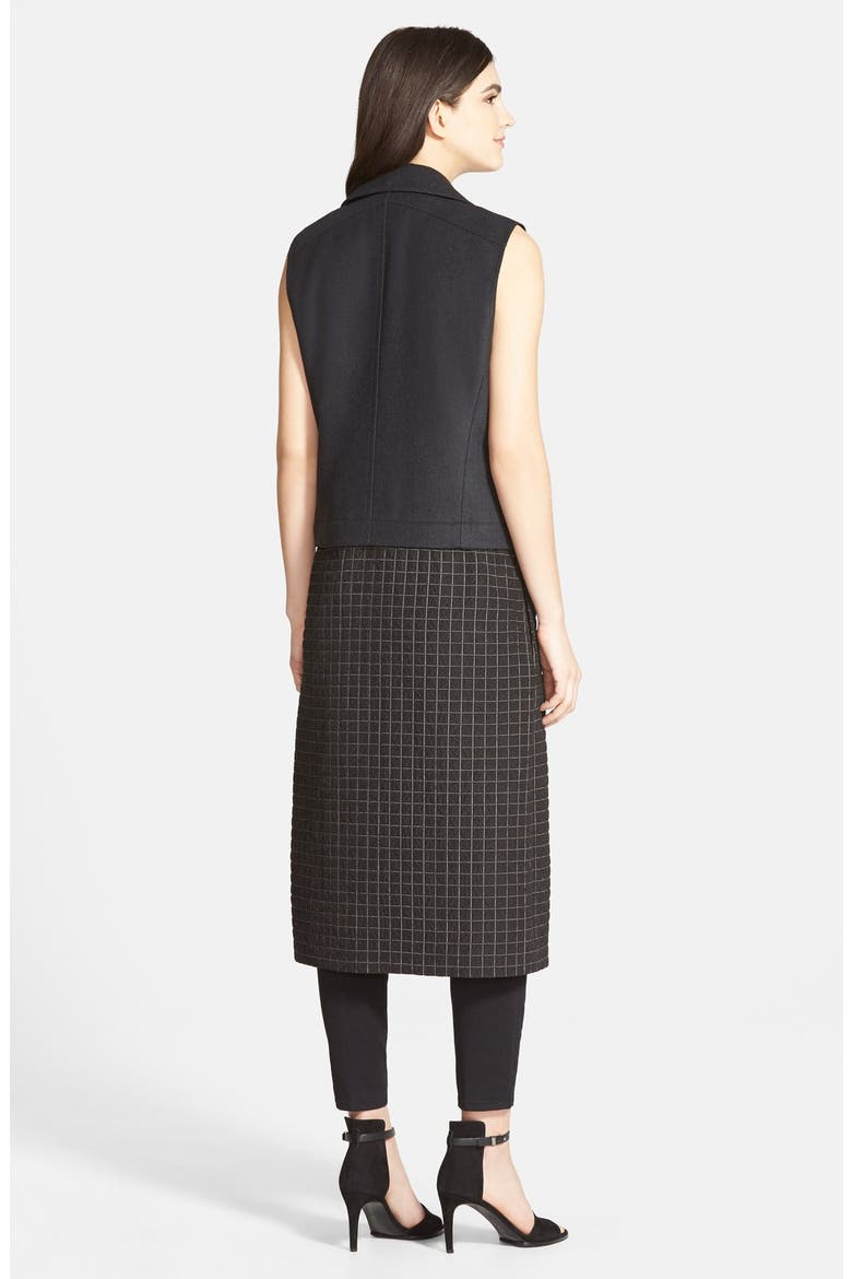 Mix Texture Longline Vest, Alternate, color, GREY DARK CHARCOAL HEATHER