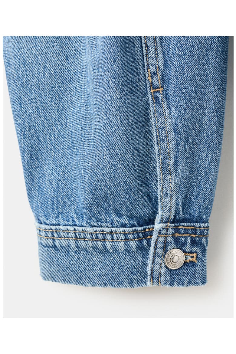 Oversize Crop Denim Jacket, Alternate, color, MEDIUM BLUE