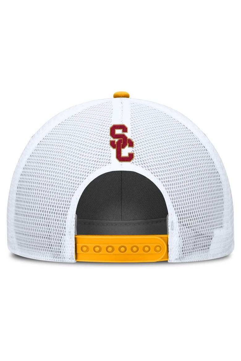 Men's Nike Gold/White USC Trojans 2025 On-Field Rise Patch Trucker Adjustable Hat, Alternate, color, Gold