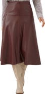 Karen Kane Faux Leather Midi Skirt