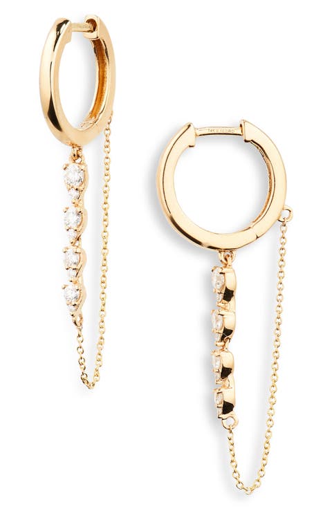 Sophia Ryan Diamond Drop Huggie Hoop Earrings