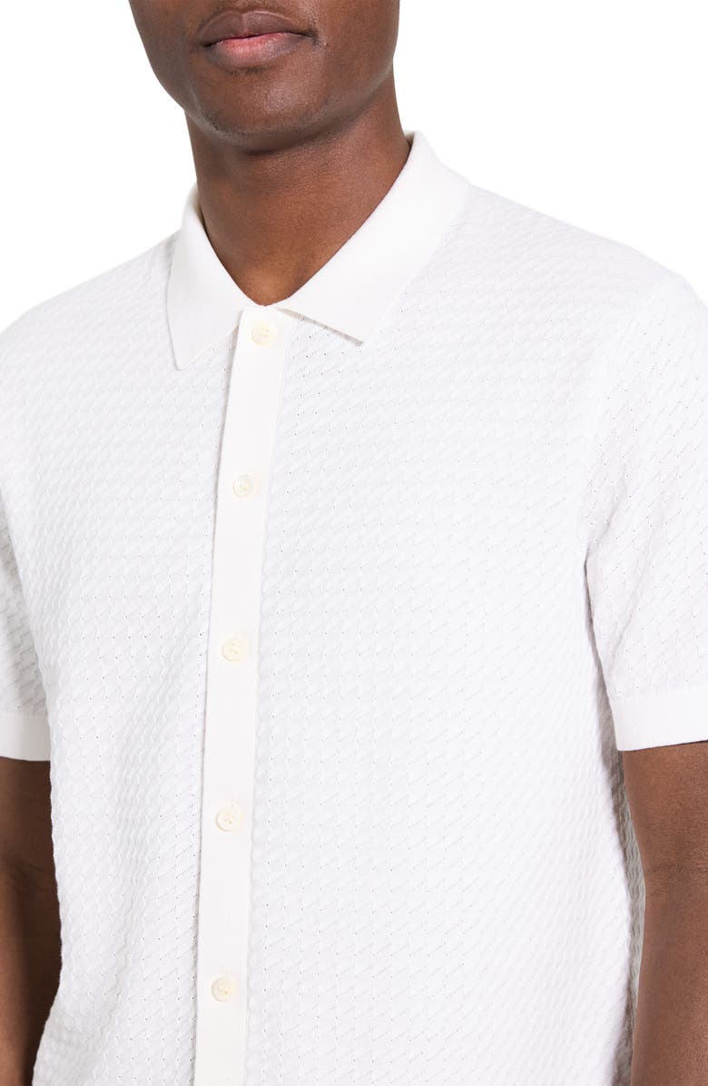 Theory Cairn in Cotton Short Sleeve Shirt, Alternate, color, Ivory